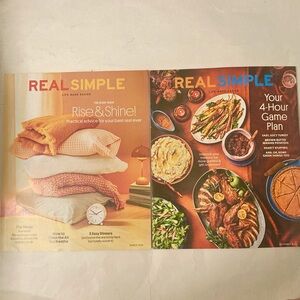 Lot of 2 Real Simple Magazine March 2024 Sleep November 2023 Turkey Thanksgiving